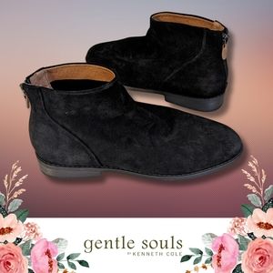 Gentle Souls Black Suede Ankle Booties